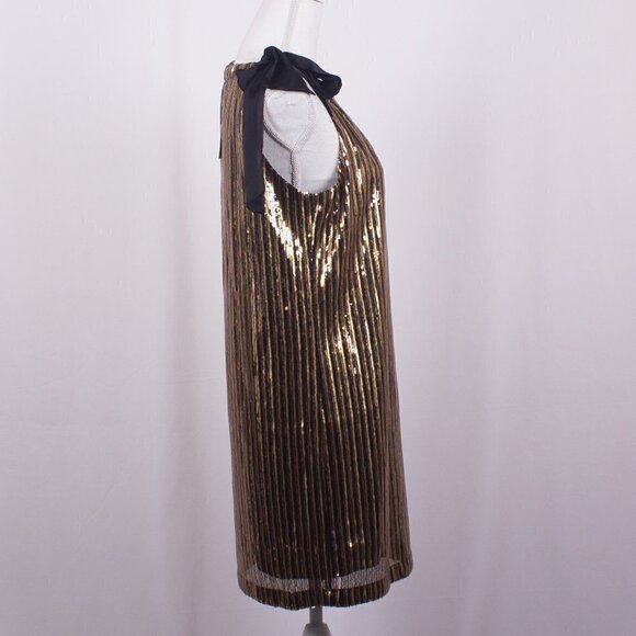 NWT TRINA BY TRINA TURK Juju Gold Sequin Sheath Dress Size S - Picture 4 of 8
